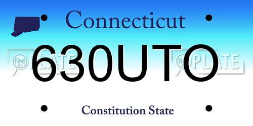 630UTO Connecticut License Plate
