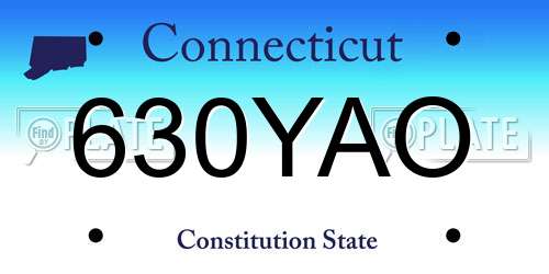 630YAO Connecticut License Plate