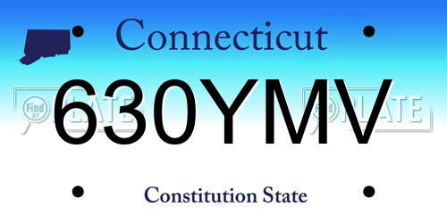 630YMV Connecticut License Plate