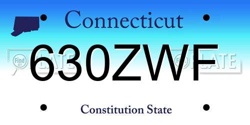 630ZWF Connecticut License Plate