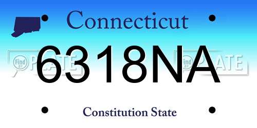 6318NA Connecticut License Plate
