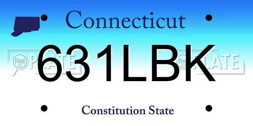 631LBK Connecticut License Plate