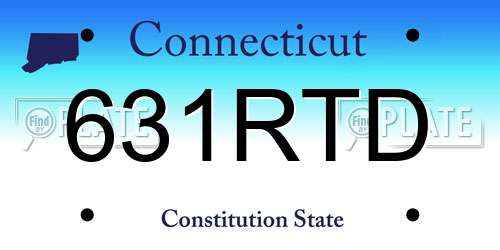 631RTD Connecticut License Plate