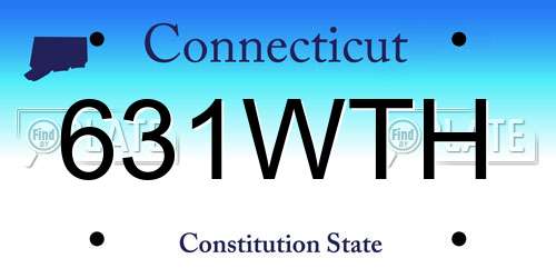 631WTH Connecticut License Plate