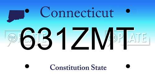 631ZMT Connecticut License Plate