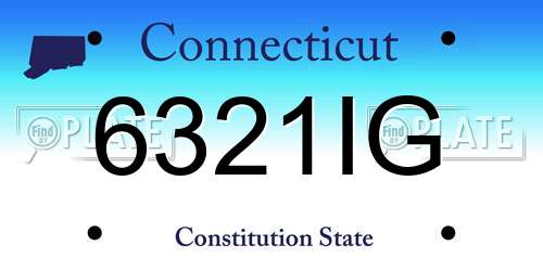 6321IG Connecticut License Plate