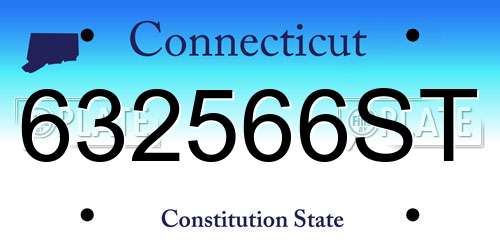 632566ST Connecticut License Plate