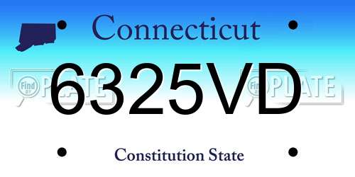 6325VD Connecticut License Plate