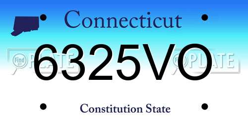 6325VO Connecticut License Plate