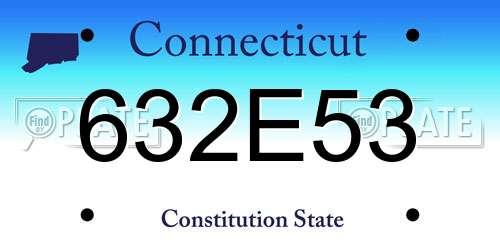 632E53 Connecticut License Plate