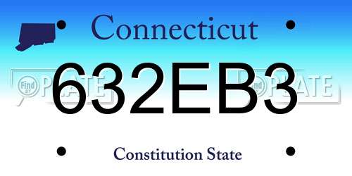 632EB3 Connecticut License Plate