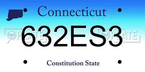 632ES3 Connecticut License Plate
