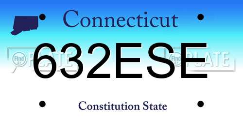 632ESE Connecticut License Plate
