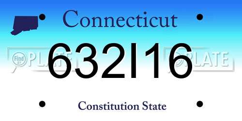 632I16 Connecticut License Plate