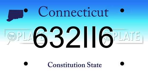632II6 Connecticut License Plate