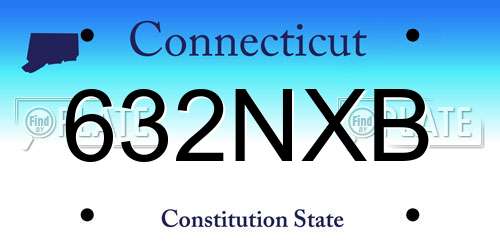 632NXB Connecticut License Plate