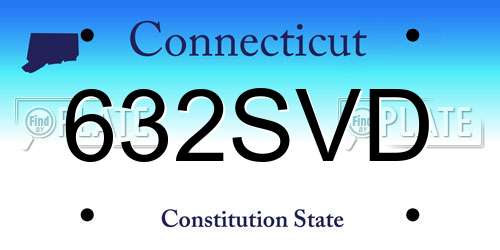 632SVD Connecticut License Plate