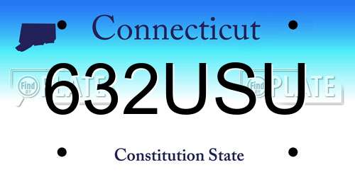 632USU Connecticut License Plate