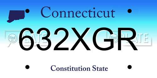 632XGR Connecticut License Plate