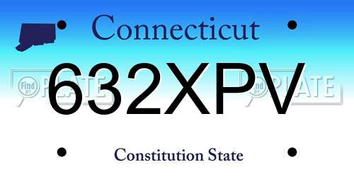 632XPV Connecticut License Plate