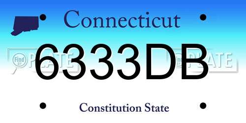 6333DB Connecticut License Plate