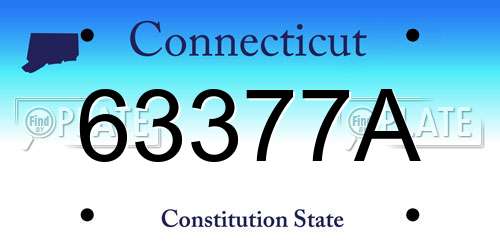 63377A Connecticut License Plate
