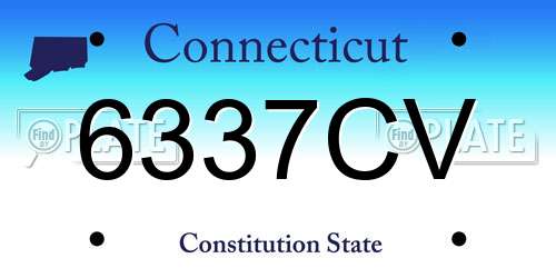 6337CV Connecticut License Plate