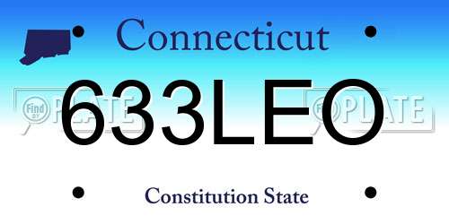 633LEO Connecticut License Plate