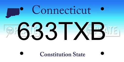 633TXB Connecticut License Plate