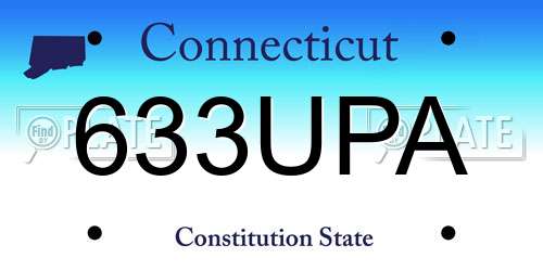 633UPA Connecticut License Plate