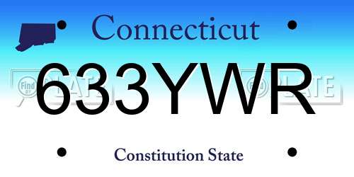633YWR Connecticut License Plate