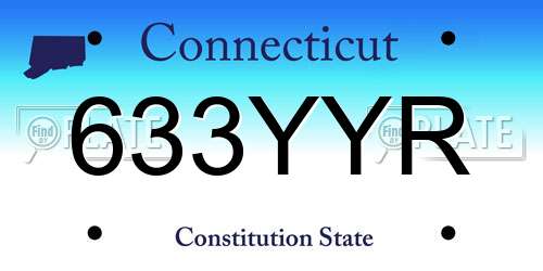 633YYR Connecticut License Plate
