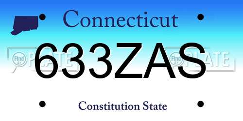 633ZAS Connecticut License Plate