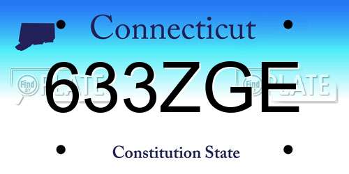 633ZGE Connecticut License Plate