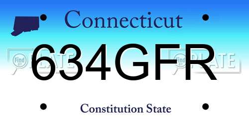 634GFR Connecticut License Plate