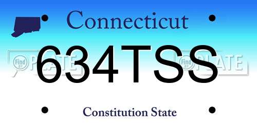 634TSS Connecticut License Plate