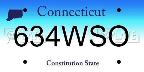 634WSO Connecticut License Plate