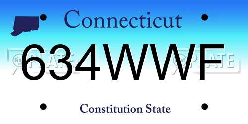 634WWF Connecticut License Plate