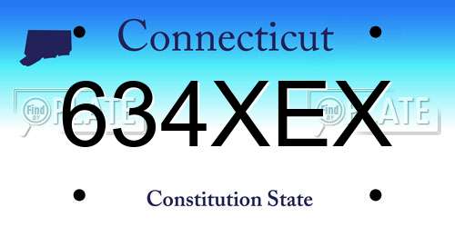 634XEX Connecticut License Plate