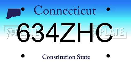634ZHC Connecticut License Plate