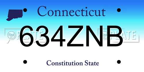 634ZNB Connecticut License Plate