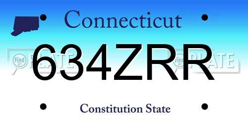 634ZRR Connecticut License Plate