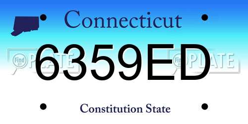 6359ED Connecticut License Plate