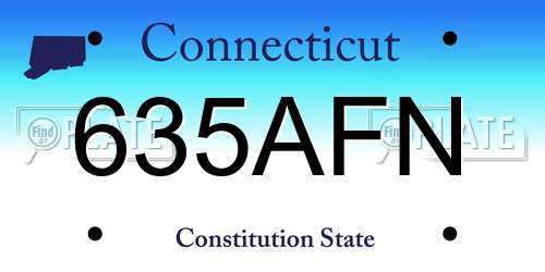 635AFN Connecticut License Plate