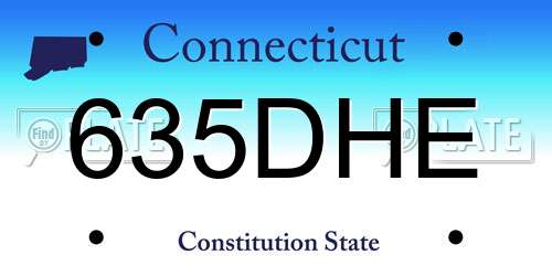 635DHE Connecticut License Plate
