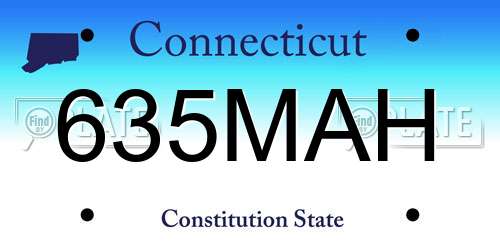 635MAH Connecticut License Plate