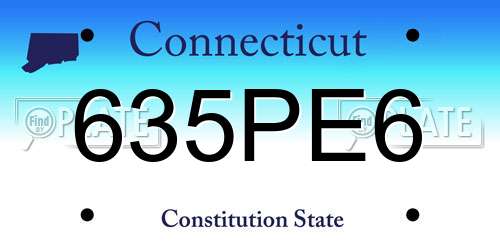 635PE6 Connecticut License Plate