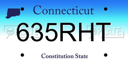 635RHT Connecticut License Plate