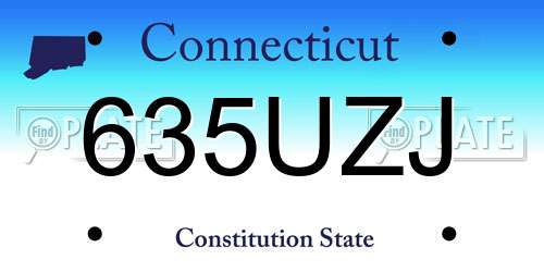 635UZJ Connecticut License Plate