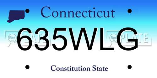 635WLG Connecticut License Plate